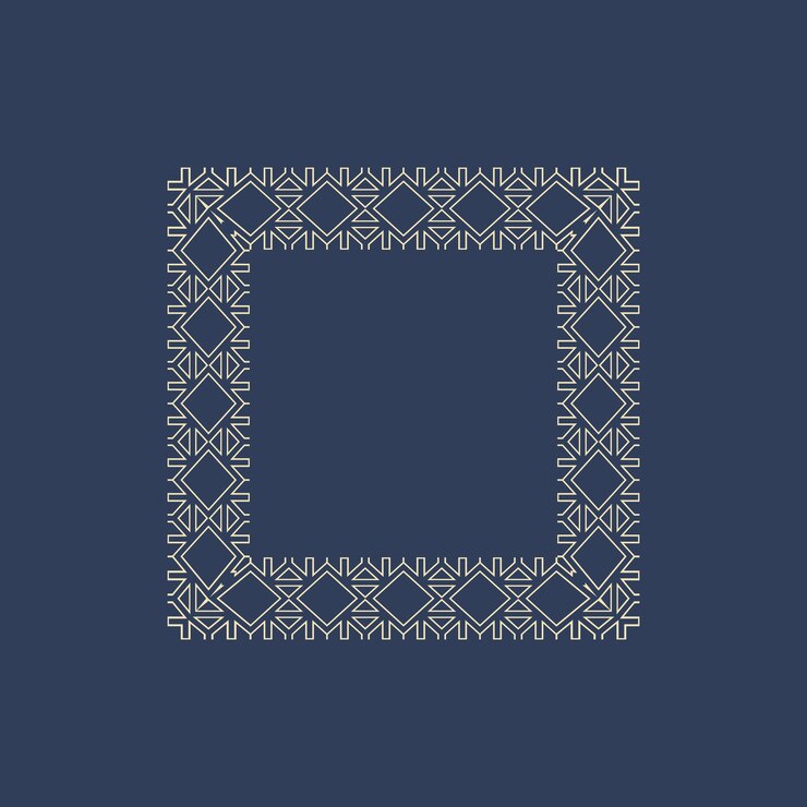 Vector abstract art decorative square ornamental pattern frame