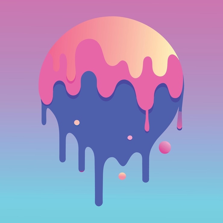 Vector abstract art pink purple blue pastel gradient paint background with liquid fluid grunge texture