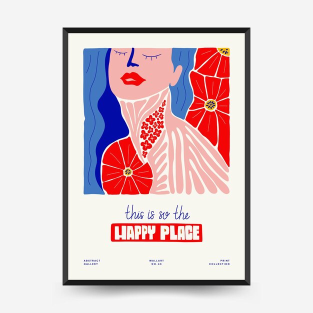 abstract art posters template. modern trendy matisse minimal style.
