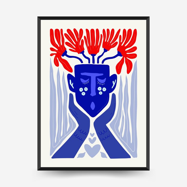 Vector abstract art posters template. modern trendy matisse minimal style.