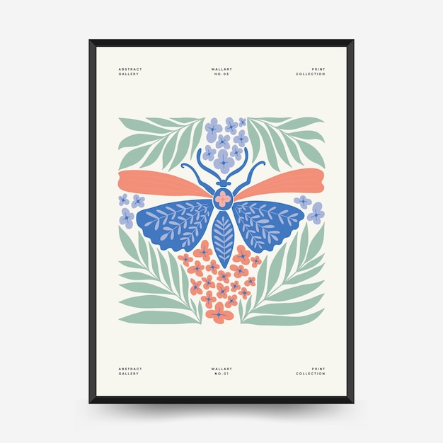 Abstract art posters template. modern trendy matisse minimal style.