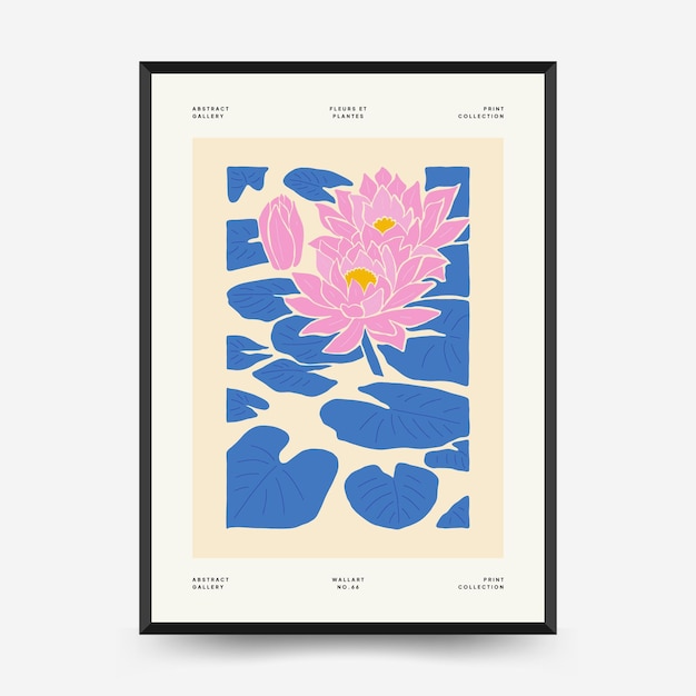 Abstract art posters template. Modern trendy Matisse minimal style.