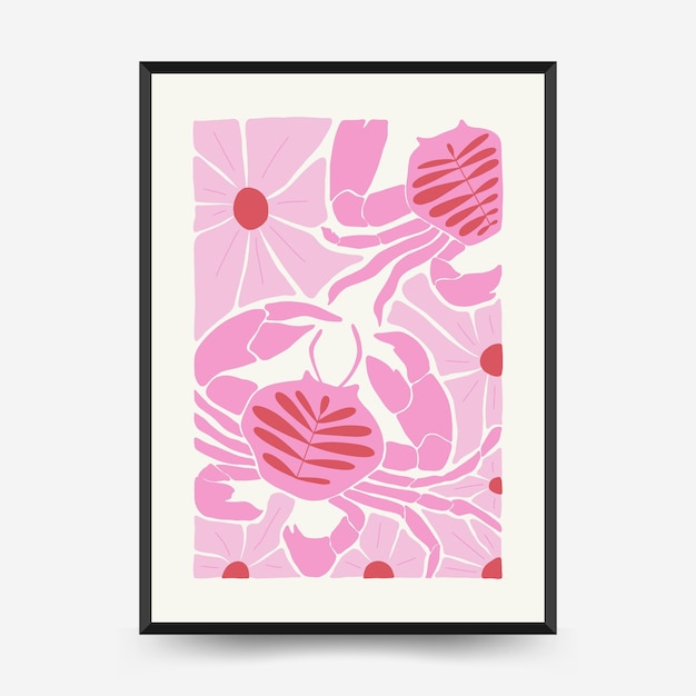 Abstract art posters template. Modern trendy Matisse minimal style.