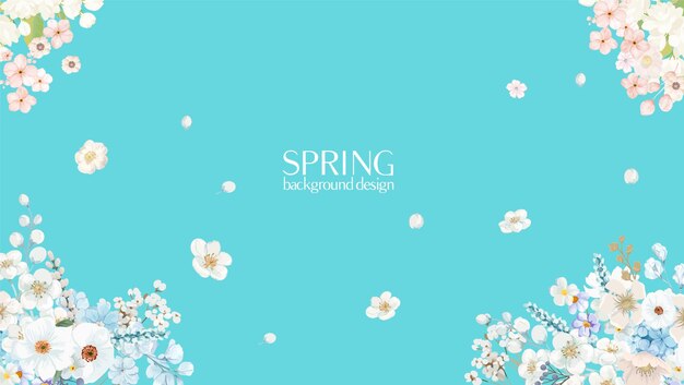 Vector abstract art watercolor flowers painting for beige background