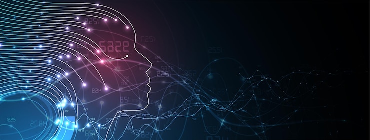 Vector abstract artificial intelligence cloud computing machine learning technology web background virtual concept futuristic background