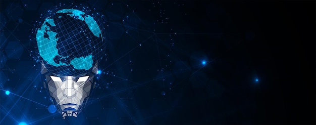 abstract artificial intelligence cloud computing machine learning technology web background virtual concept futuristic background