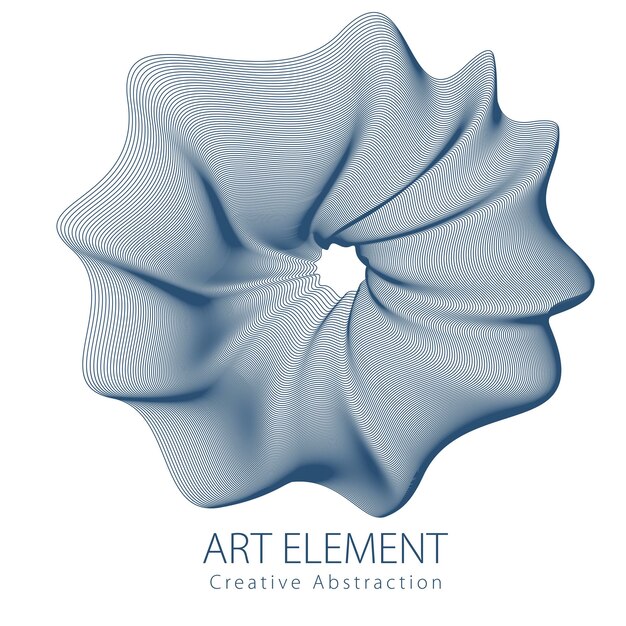 Вектор Абстрактное художественное векторное цветочное искусство, элемент художественного линейного дизайна, изолированный на белом фоне.