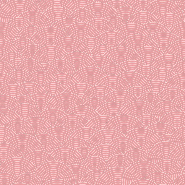 Абстрактная азиатская рыбья чешуя бесшовный узор Векторная геометрическая линия искусства печати для ткани, бумаги, открытки
