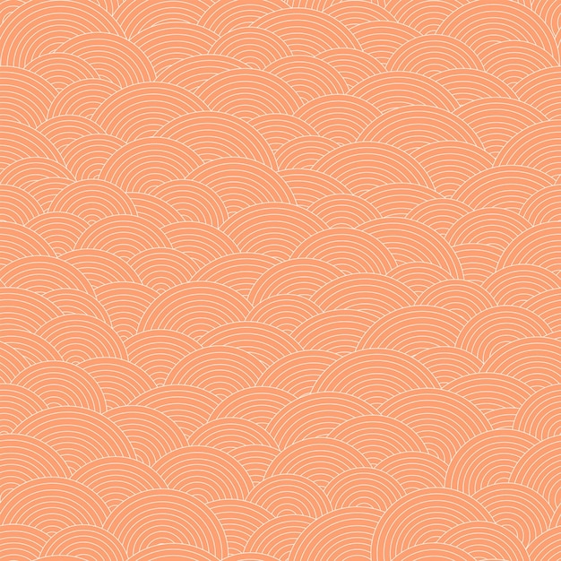 Abstract asian styled fish scales seamless pattern Vector geometric Line art print fabric paper
