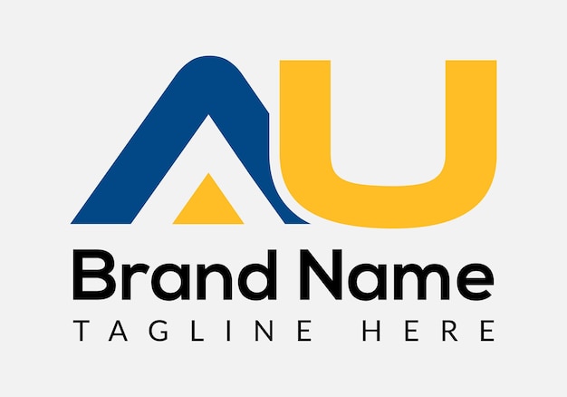 Abstract AU letter modern initial lettermarks logo design