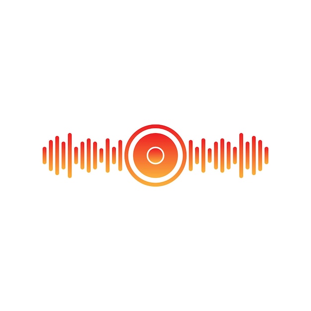 Абстрактная иконка с логотипом аудио или звуковой волны в градиентном цвете