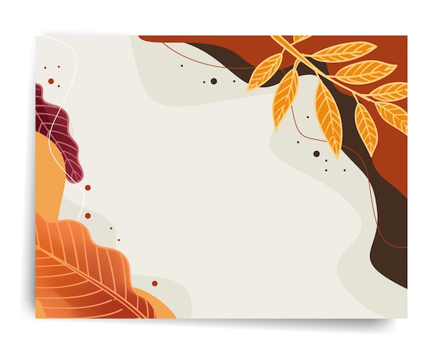 パンフレットデザインの背景テンプレートの抽象的な秋のフレーム