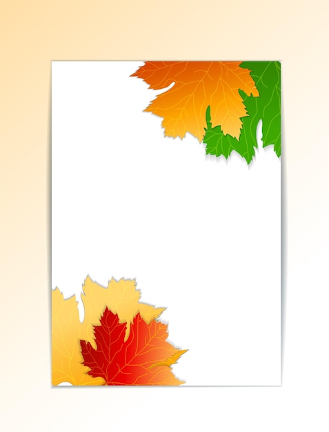 Abstract autumn leaves composition maple leaves business card correspondence letter collection a4 brochure title sheet certificate diploma patent charter figure logo icon backdrop