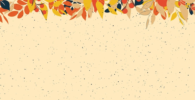 Vector abstract autumn web background template with many different leaves vector