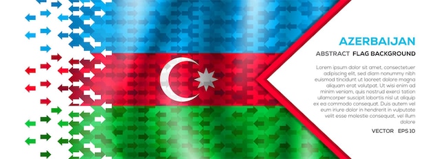 Banner astratto della bandiera dell'azerbaigian e sfondo con il concetto di investimento di scambio commerciale a forma di freccia