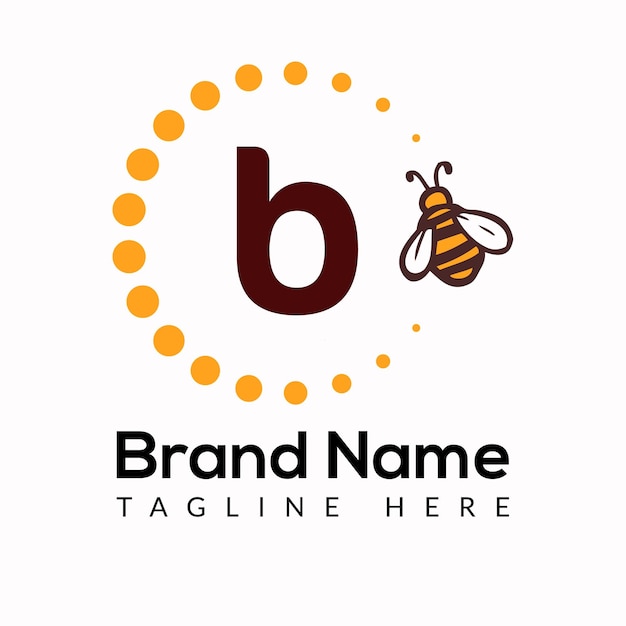 Abstract B letter modern emblem logo with Bee icon