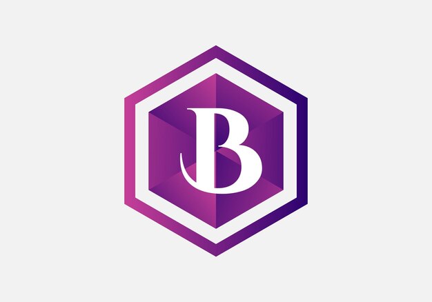 抽象的な B 文字モダンな初期ロゴ デザイン