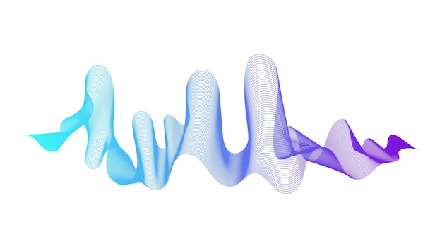 Вектор Абстрактный фон с синими линиями градиента волны на белом фоне. фон современной технологии, дизайн волны. векторная иллюстрация
