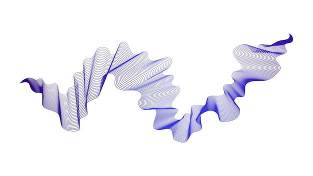 Вектор Абстрактный фон с синими линиями градиента волны на белом фоне. фон современной технологии, дизайн волны. векторная иллюстрация