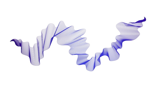 Contesto astratto con le linee di gradiente dell'onda blu su fondo bianco. sfondo di tecnologia moderna, design a onde. illustrazione vettoriale