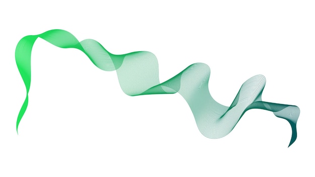 白い背景の上のカラフルな波のグラデーションの線で抽象的な背景。現代の技術の背景、波のデザイン。ベクトルイラスト