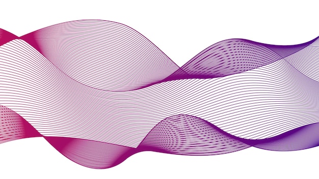 白い背景の上のカラフルな波のグラデーションの線で抽象的な背景。現代の技術の背景、波のデザイン。ベクトルイラスト