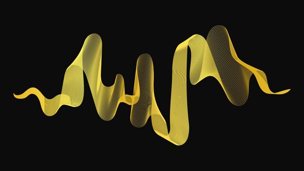 Abstract backdrop with luxury golden waves on dark background Modern technology background wave design Vector illustration