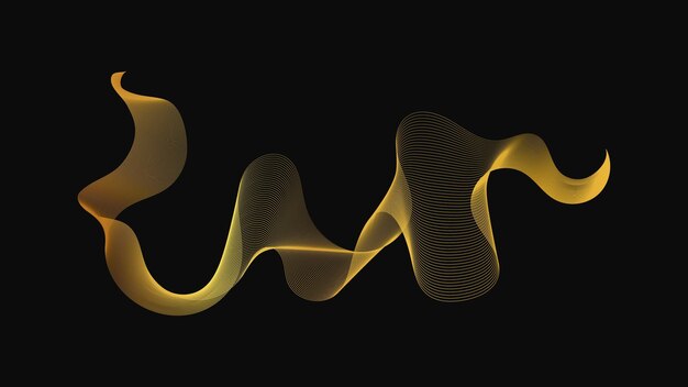 Abstract backdrop with luxury golden waves on dark background Modern technology background wave design Vector illustration