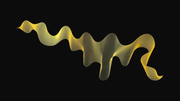 Вектор Абстрактный фон с роскошными золотыми волнами на темном фоне современная технология дизайна фоновых волн векторная иллюстрация
