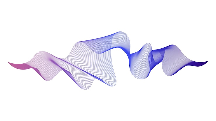 Vector abstract backdrop with purple blue wave gradient lines on white background. modern technology background, wave design. vector illustration