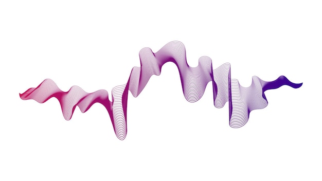 Sfondo astratto con linee di gradiente onda viola su sfondo bianco. sfondo di tecnologia moderna, design a onde. illustrazione vettoriale