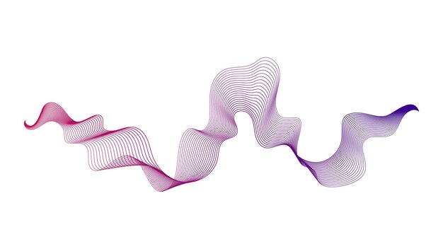 Sfondo astratto con linee sfumate d'onda viola su sfondo bianco design moderno dell'onda di sfondo della tecnologia vector illustrationxa