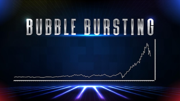 Абстрактный фон падающего пузыря инвестиций фондового рынка лопается