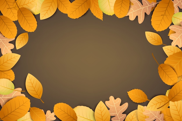 Abstract background autumn dry leaf falling on a brown background