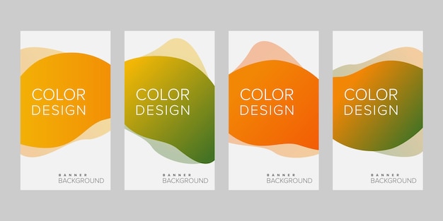 Abstract background banner gradient color design vector vertical banner set