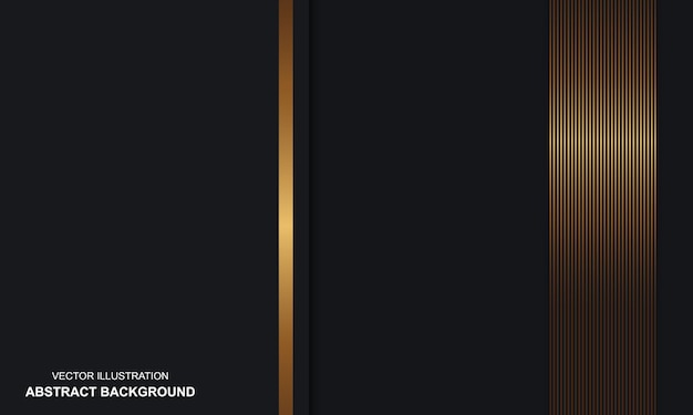 Abstract background black dop with golden lines luxury