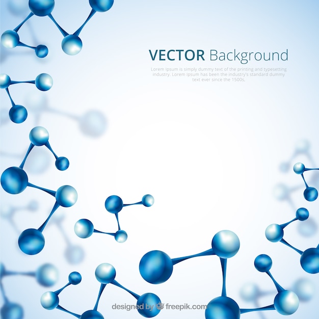 파란 분자의 추상 배경