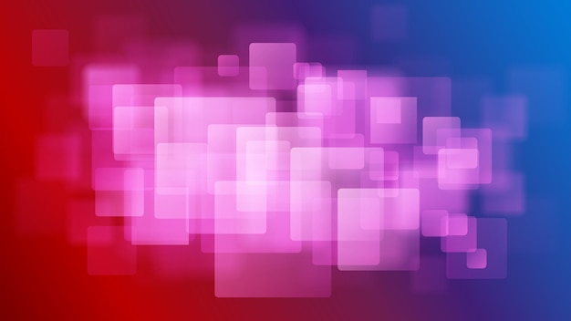 Abstract background of blurry squares in red blue and pink colors