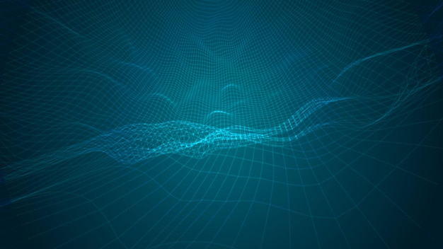 Abstract background of bright glowing particles and paths. vector illustration