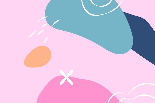抽象的な背景液体形状ライン構成のカラフルなフラット イラスト