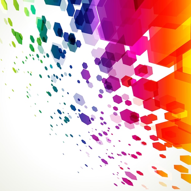 Abstract background colorful hexagonal shapes vector illustration Modern trendy design for poster or banner and landing page site template