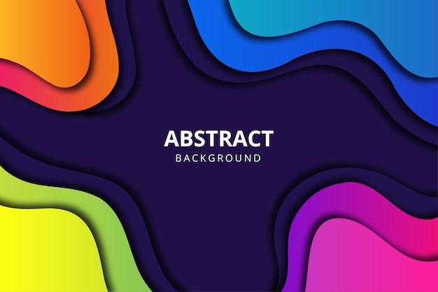 Abstract background in colorful papercut style with flow shape