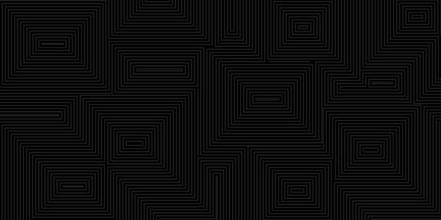 Abstract background of concentric squares in black colors