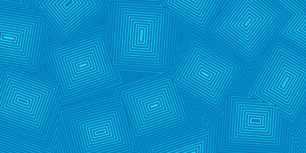 Abstract background of concentric squares in light blue colors