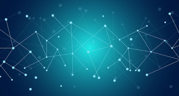 抽象的な背景 点と線を接続する ビッグデータの視覚化 デジタルネットワーク接続 技術的な背景