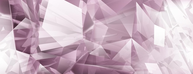 Vector abstract background of crystals in pink colors with highlights on the facets and refracting of light