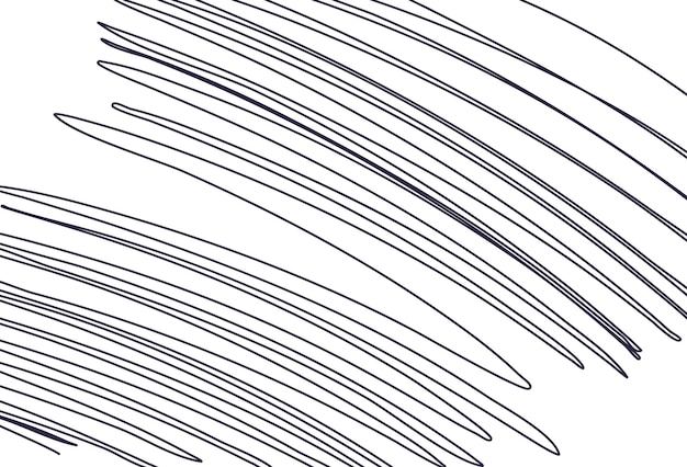 Abstract background of curved hand drawn lines pencil scribble vector set childish drawing