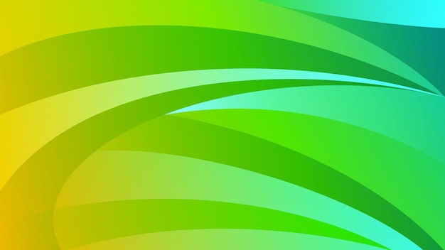 Abstract background of curved lines in green and yellow colors