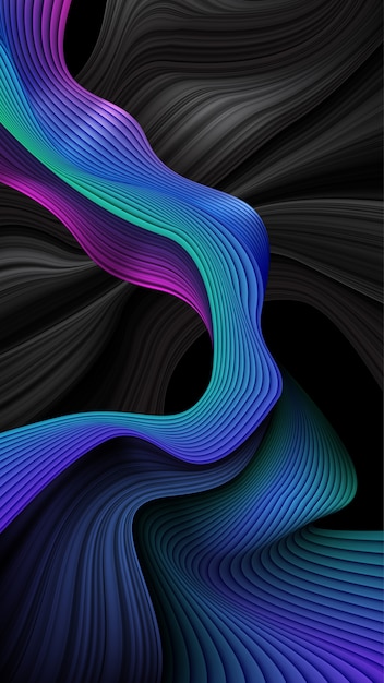 Vector abstract background of curvy colorful streaks