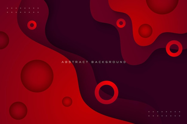 abstract background of dark red gradient paper cut waves with circle shape